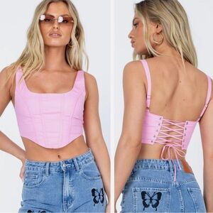Princess Polly Pink Bustier/Corset Style Top
